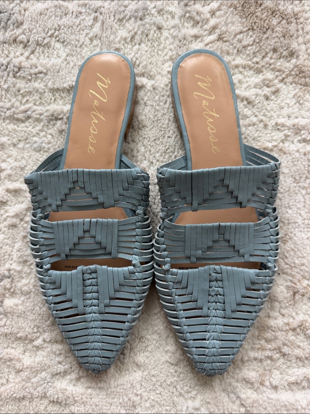 Matisse Woven Pointed Slide - Slate Blue